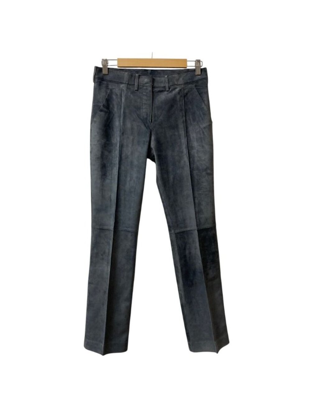 Loewe Suede Leather Trousers Pants Gray Spring Summer Fall Winter 38